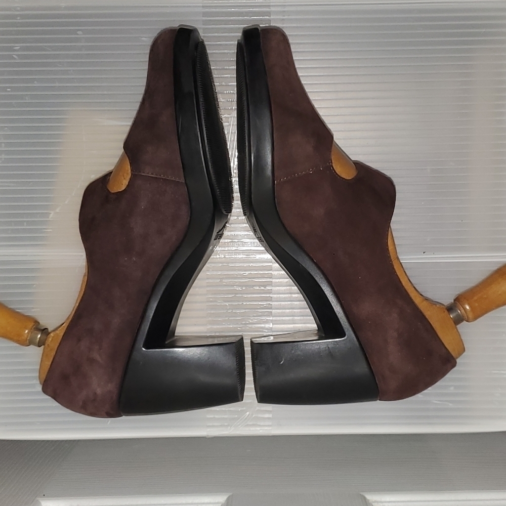 DANSKO Mary Janes Brown Suede Heeled Clogs Suede Shoes - Picture 3 of 11